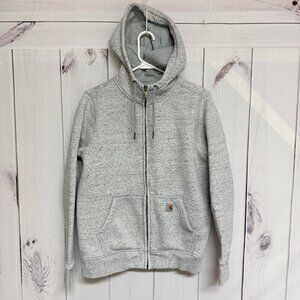 Carhartt Women’s Clarksburg Full Zip Sweatshirt Medium Asphalt Heather Gray EUC